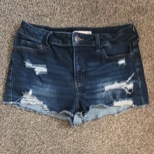 SO Blue Jean Shorts Distressed Frayed Hem